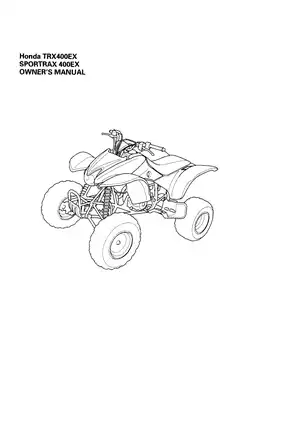 Honda TRX400EX Sportrax 400EX Owner's Manual - Essential Guide for Safe ATV Riding Preview image 3