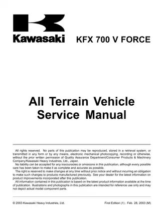 2004-2009 Kawasaki Force, KFX700V ATV repair manual Preview image 5