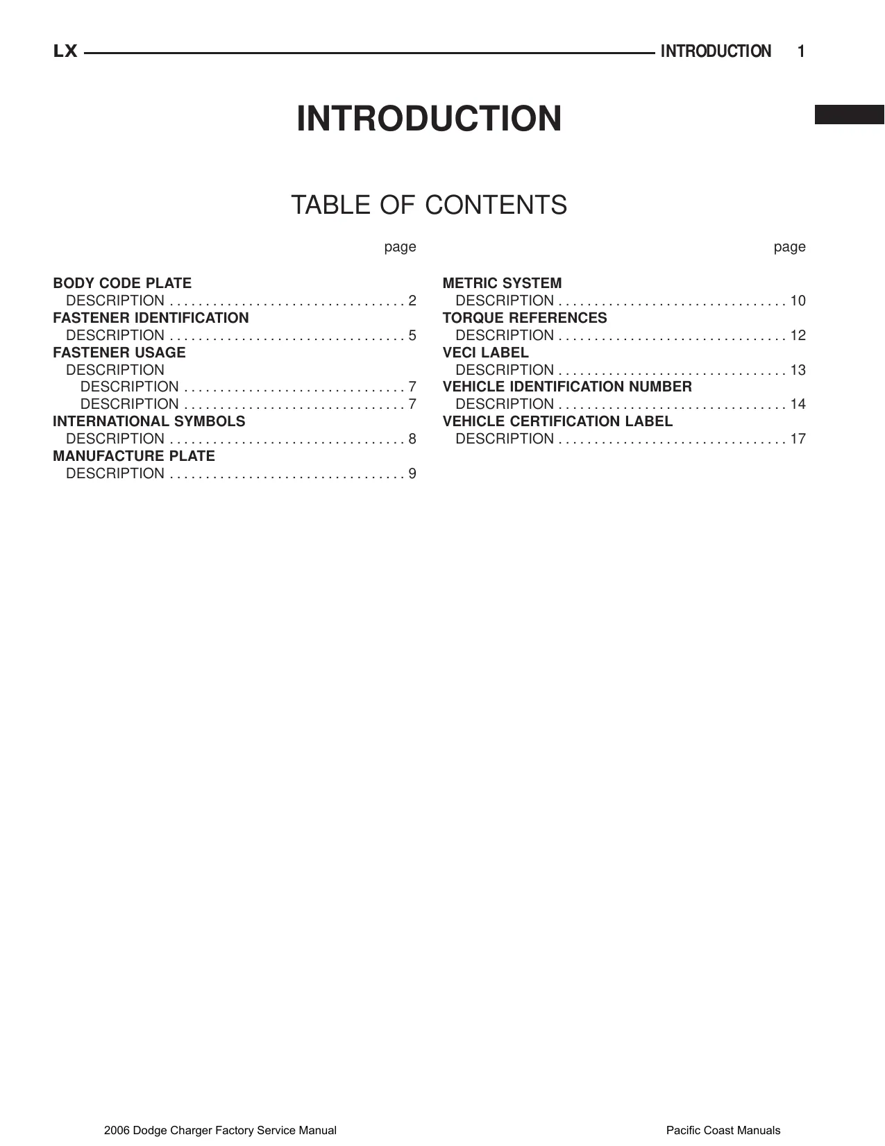 2006 Dodge Charger 300, 300C, SRT-8 series shop manual Preview image 4