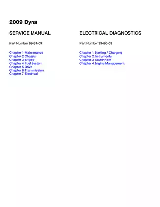 2009 Harley-Davidson Dyna Service Manual - Comprehensive Guide Preview image 1