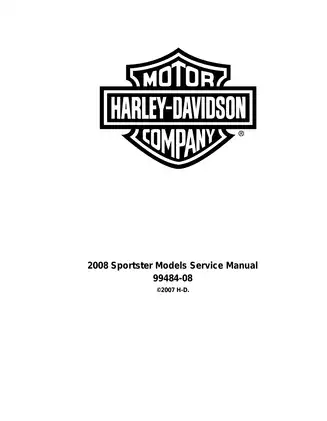 2008 Harley-Davidson Sportster XL 883, 1200 service manual Preview image 2
