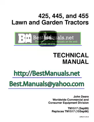 John Deere 425, 445, 455 Technical Manual - Expert Guide
