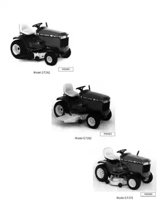 John Deere GT242, GT262, GT275 lawn and garden tractor technical manual - Preview image 2
