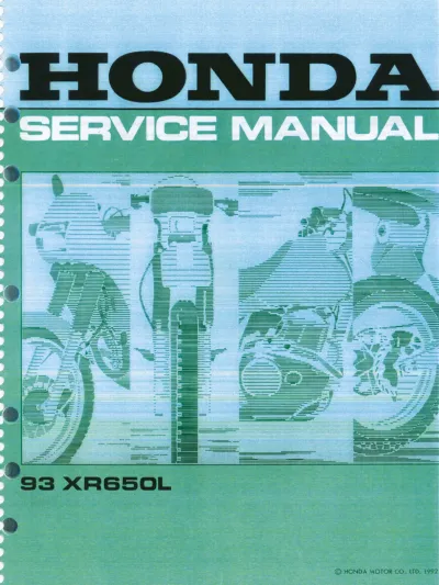 1993 Honda XR650L Factory Service & Repair Manual (P/N 61MY600) – preview page 1