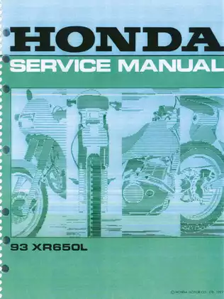 Complete Service Manual for Honda XR650L Motorcycle (1992)