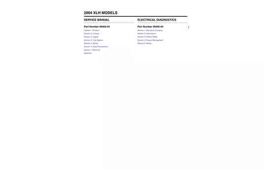2004 Harley-Davidson Sportster Service Manual - Comprehensive Guide to Maintenance and Repair Preview image 1