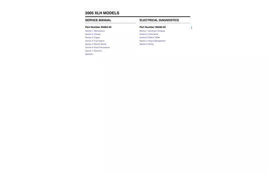 2005 Harley-Davidson XLH Models Service Manual Preview image 1