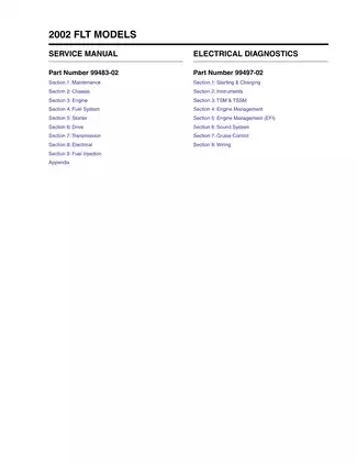 2002 FLT Models Service Manual - Detailed Repair and Maintenance Guide Preview image 1
