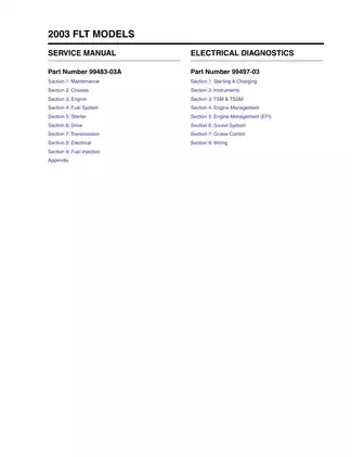 2003 Harley-Davidson Touring FLT service manual Preview image 1