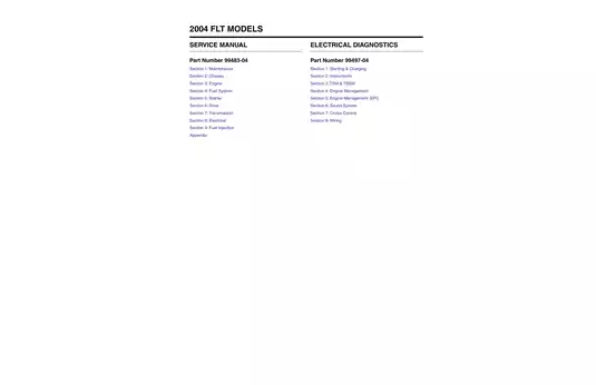 2004 Harley-Davidson Touring FLTRI, FLHT repair manual Preview image 1