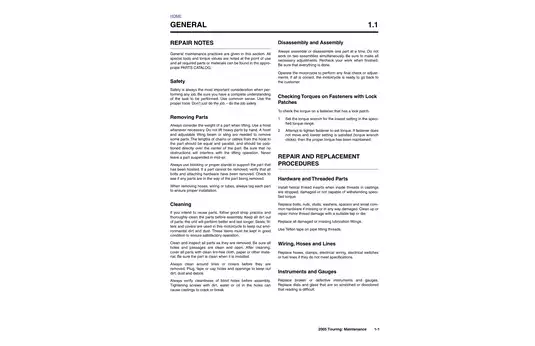 2005 Harley-Davidson Touring Models Maintenance and Service Manual Preview image 5