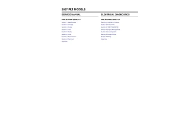Preview: 2007 Harley-Davidson FLT Touring Road King, Electra Glide, Street Glide FLHR FLHR, FLHRS FLH, FLHTC FLHTCU FLHX FLTR Service Manual (P/N 99483-07)