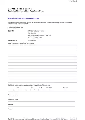 John Deere 120C excavator technical repair manual  Preview image 4