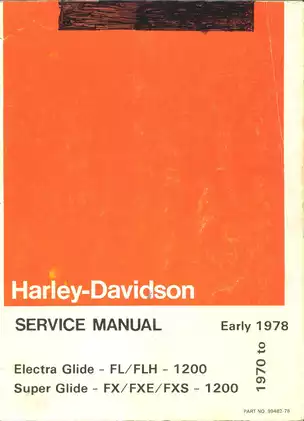 1970-1978 Harley-Davidson Electra Glide FL/FLH 1200, Super Glide FX/FXE/FXS 1200 service manual Preview image 1