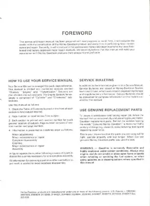 Harley-Davidson Electra Glide & Super Glide Service Manual (1970 - Early 1978) Preview image 2