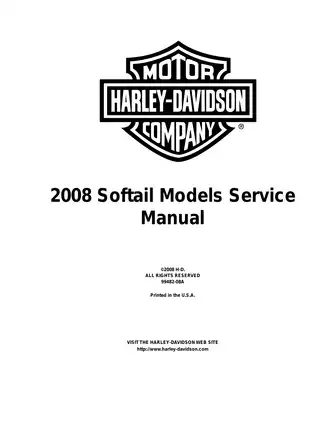 2008 Harley-Davidson Softail service manual