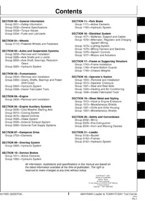 Comprehensive Repair Manual for 444H, 544H Loader & TC44H, TC54H Tool Carrier Preview image 2