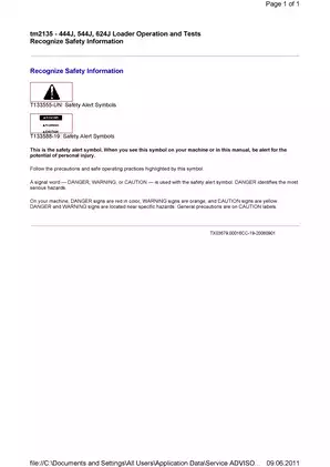 John Deere 444j, 544j, 624j wheel loader operation and test  technical manual Preview image 4