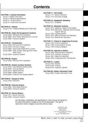 John Deere 544E, 544E LL, 544E TC, 624E, 644E wheel loader manual Preview image 2