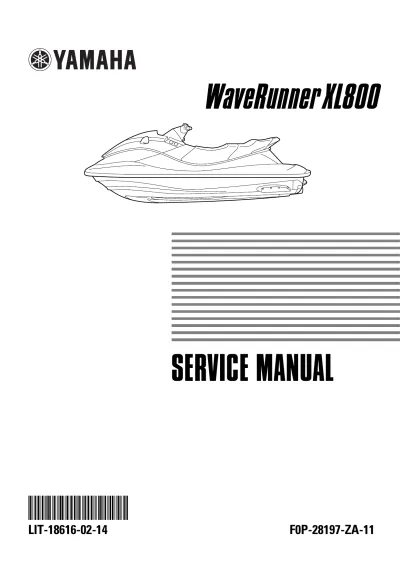 Preview: 2000 Yamaha XL800 PWC Service Manual (P/N LIT-18616-02–14)
