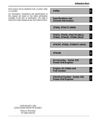 John Deere 220 series diesel engine technical service manual Preview image 5