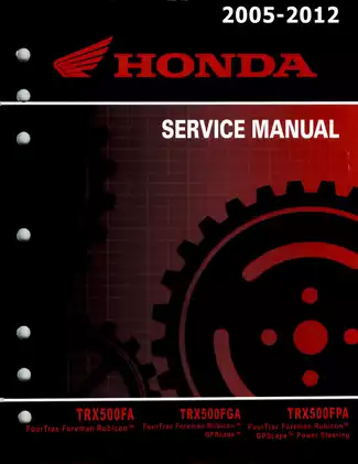 2005-2012 Honda Foreman Rubicon 500 service manual Preview image 1