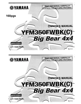 1998 Yamaha YFM350FWBK(C) Big Bear 4x4 owner´s manual Preview image 1