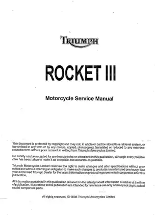 Triumph Rocket III Motorcycle Service Manual - Comprehensive Repair Guide Preview image 2
