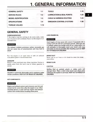 Honda CB1100SF Comprehensive Service Manual (1999) Preview image 5