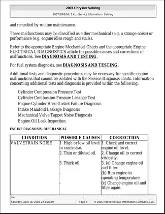 2007-2009 Chrysler Sebring repair manual Preview image 3