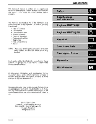 John Deere F1145 front mower technical manual Preview image 2