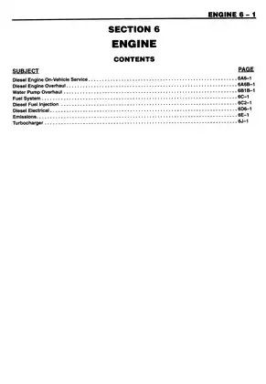 Isuzu Commercial Truck Forward Service Manual (1998-2001) for 6HK1-TC Engine Preview image 5