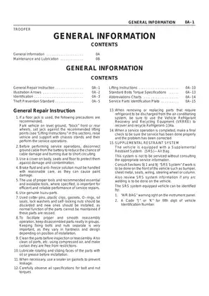 2000 Isuzu Trooper Workshop Manual: Comprehensive Guide for Repair and Maintenance Preview image 4