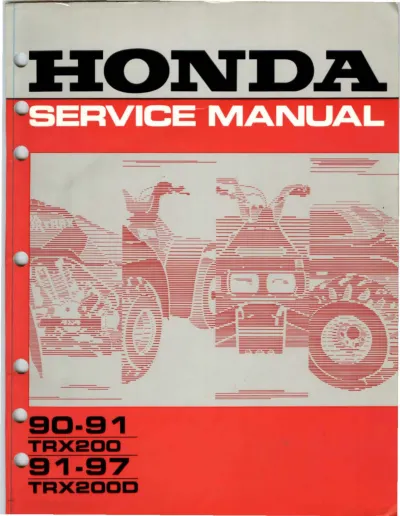 Preview: Honda TRX200/TRX200D 1990–1997 Service Manual (P/N 61HF107)