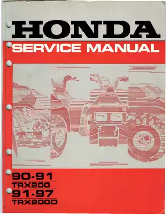 1990-1997 Honda TRX200, TRX200D, Fourtrax 200 sport ATV service manual Preview image 1