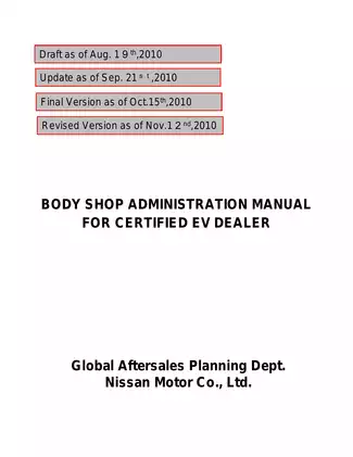 2011-2012 Nissan Leaf body shop manual