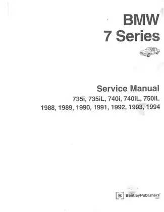 BMW 7 Series Service Manual (1988-1994) for DIY Maintenance and Repair Preview image 3