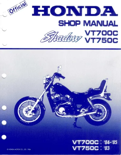 1983–1985 Honda VT700C & VT750C Shadow Shop Manual (P/N 61914-MG2-000) – preview page 1