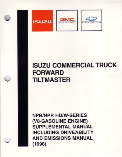 Preview: 1998 Isuzu NPR/NPR HD W-Series V8 Gasoline Engine Service Manual & Maintenance Guide (P/N NPG98-WSM-CS1)