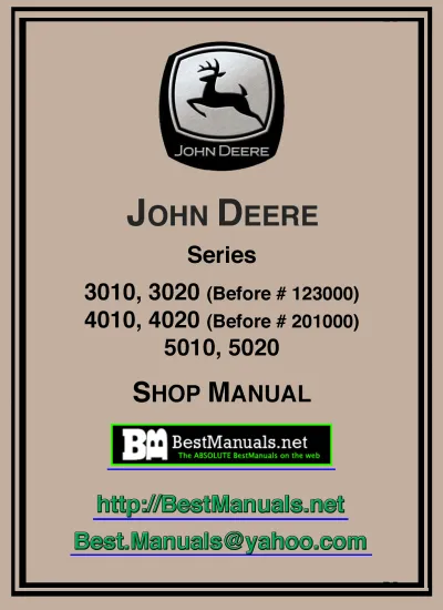 Preview: John Deere 3010, 3020, 4010, 4020, 5010 & 5020 Tractor 1961–1972 Shop Manual (P/N JD-5010–5020-SM)