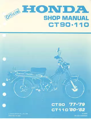 1977-1982 Honda CT90, CT110 shop manual Preview image 1