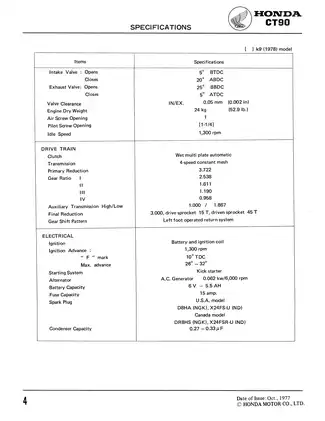 1977-1982 Honda CT90, CT110 shop manual Preview image 5