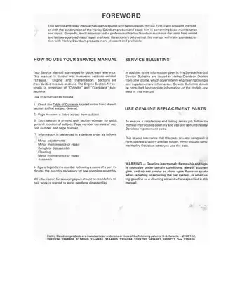 1970-1978 Harley-Davidson Sportster Service Manual Preview image 2