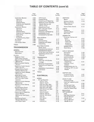 1970-1978 Harley-Davidson Sportster Service Manual Preview image 5