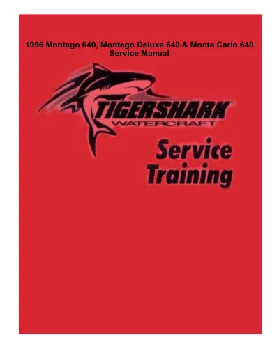 Preview: 1995–1996 Arctic Cat Tigershark Montego, Monte Carlo & Daytona Factory Service Manual (P/N 2255-287)