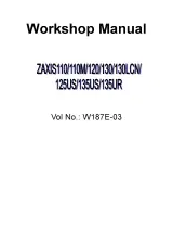 Hitachi ZAXIS  T10M, 120, 130, 130LCN, T2SUS, T35US, 135UR Excavator Workshop Manual (P/N W187E-03) – preview page 1