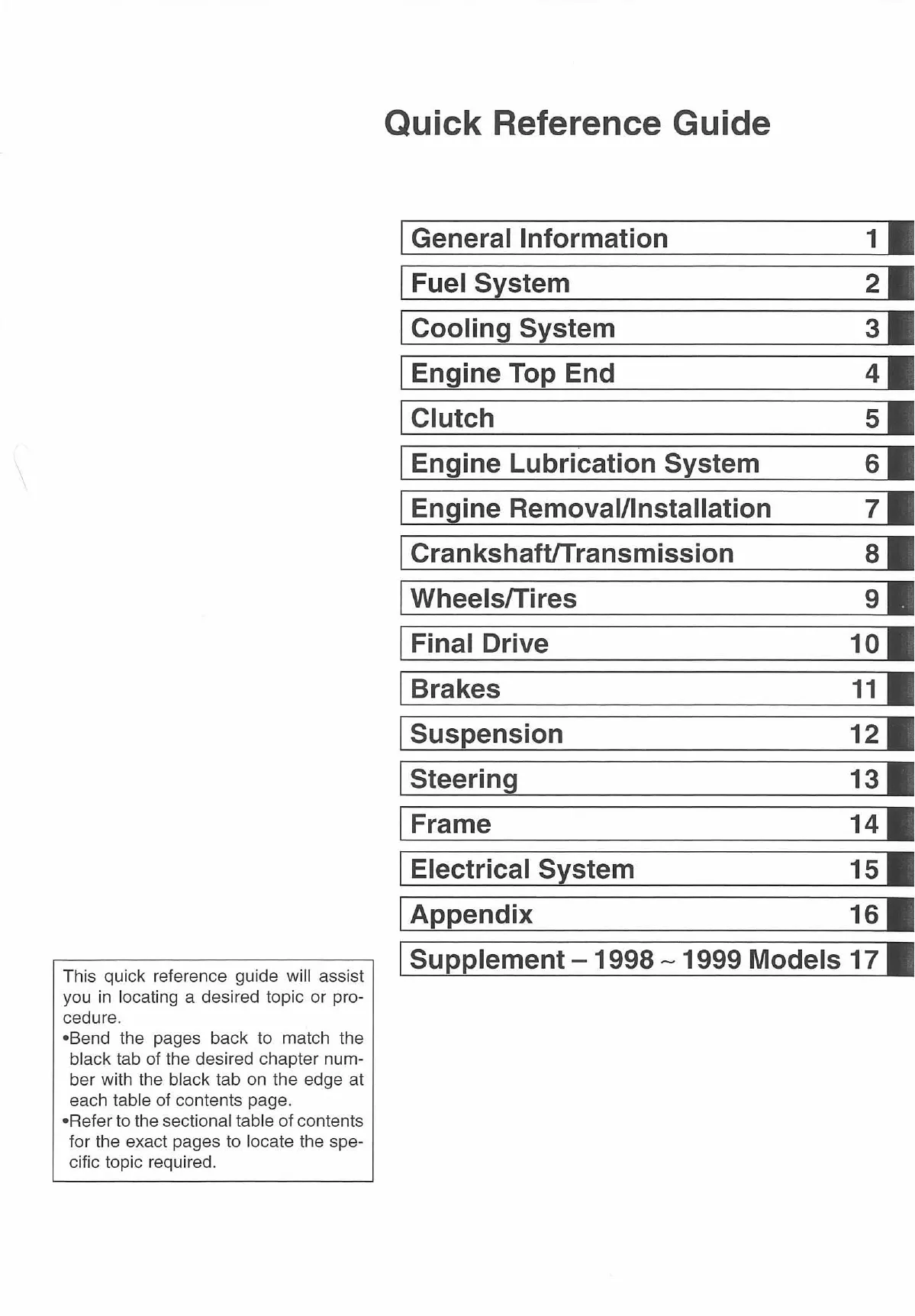Kawasaki Bayou 400 Service Manual (1998-1999 Models) - Digital Download