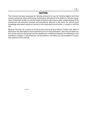 Yamaha WaveRunner GPSOOR Service Manual - Comprehensive Maintenance Guide Preview image 2