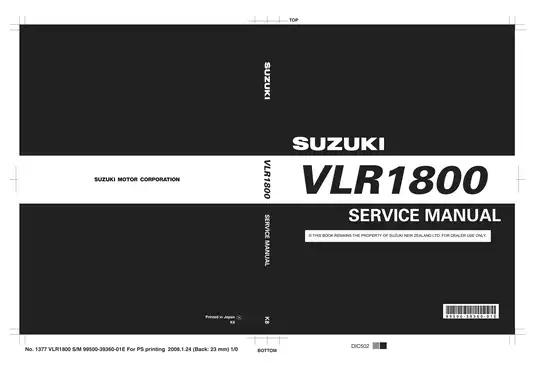 Suzuki VLR1800 K8 service manual Preview image 1
