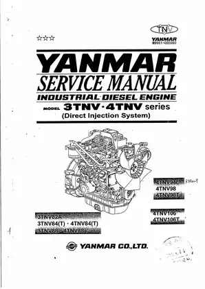 Yanmar 3TNV, 4TNV series industrial engine service manual Preview image 2